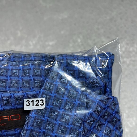 Etro Milano Button Down Shirt Mens Size 42 Blue Long Sleeve Made In Italy - Picture 10 of 10